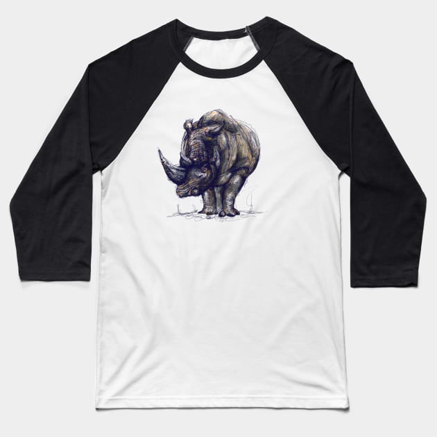 White Rhino Baseball T-Shirt by JuicyCreations